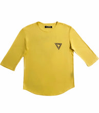 Load image into Gallery viewer, Raf Simons SS2000 Yellow "Pyramid" 3/4 Sleeve Tee - Size 48