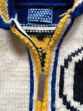 Load image into Gallery viewer, Hysteric Glamour - "Fuck It" Blue Cowichan Knit Cardigan