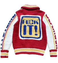 Load image into Gallery viewer, Hysteric Glamour - "Fuck It" Red Cowichan Knit Cardigan