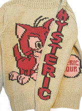 Load image into Gallery viewer, Hysteric Glamour Cat Logo Knit Sweater in Cream - Size O/S