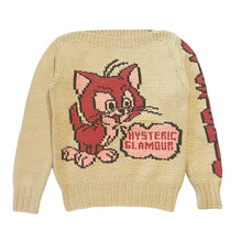 Load image into Gallery viewer, Hysteric Glamour Cat Logo Knit Sweater in Cream - Size O/S