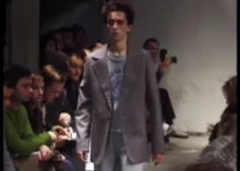Load and play video in Gallery viewer, Raf Simons AW1997 &quot;Youngsville University&quot; Raglan Short-Sleeve Crewneck - Size 48
