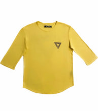 Load image into Gallery viewer, Raf Simons SS2000 Yellow &quot;Pyramid&quot; 3/4 Sleeve Tee - Size 48

