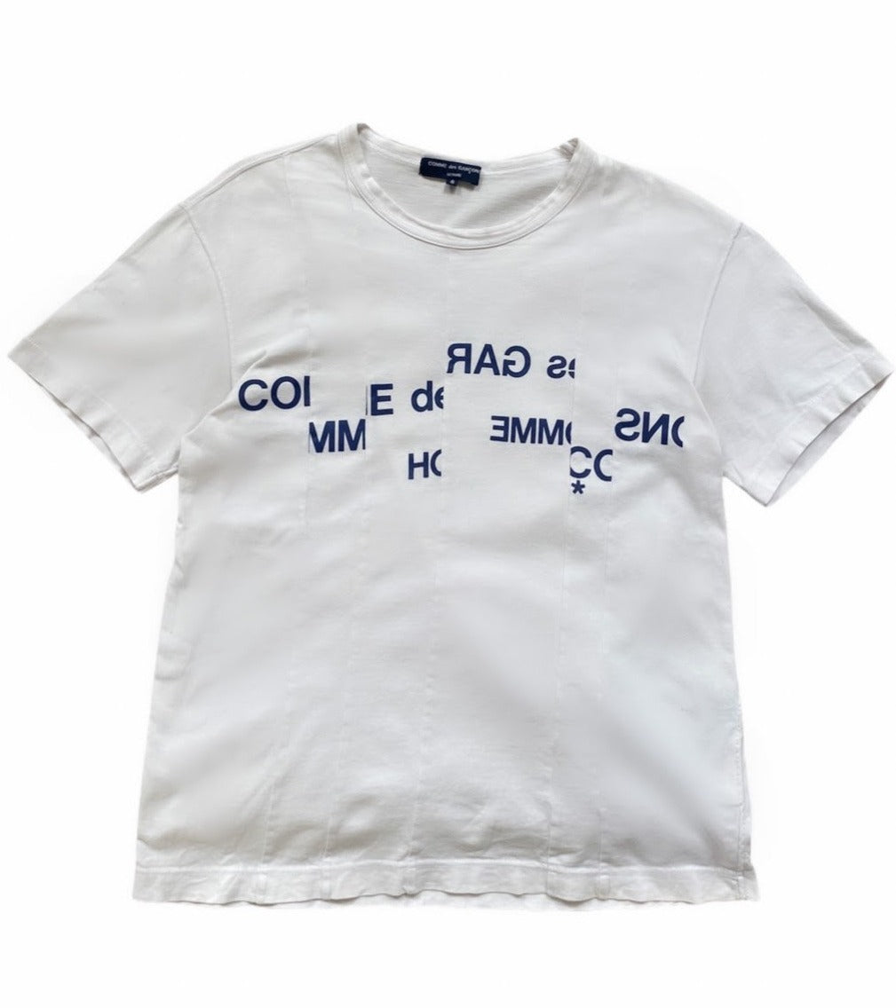 Comme des Garcons Homme AD2011 Reconstructed Split Logo Tee - Size S