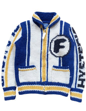 Load image into Gallery viewer, Hysteric Glamour - &quot;Fuck It&quot; Blue Cowichan Knit Cardigan
