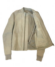 Load image into Gallery viewer, Rick Owens SS2008 &quot;Creatch&quot; Heavy Oiled Calf Leather Jacket in Pearl - Size 46
